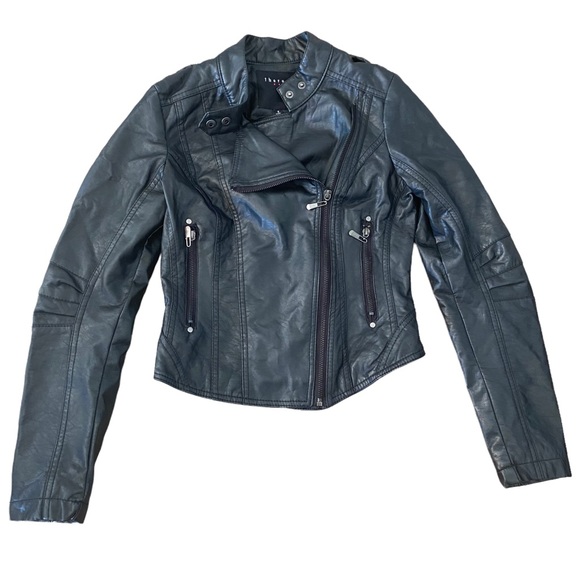 therapy Jackets & Blazers - THERAPY cropped moto jacket faux leather S